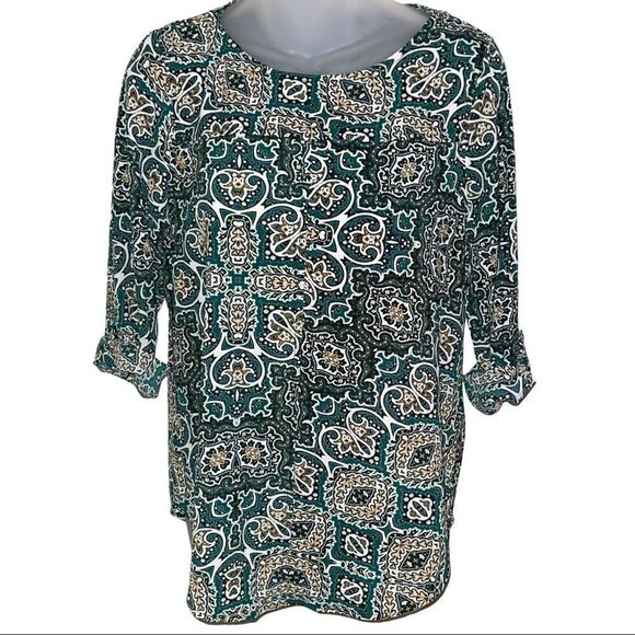 Valerie Stevens Geometric Print Blouse - Picture 1 of 7